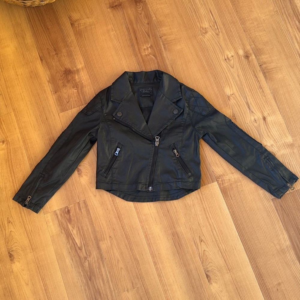 Boys black Polo moto jacket.